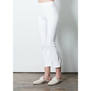 Elaine Kim Mitra Tech Stretch Tech Leggings Crop Side Zip MITRA White Medium